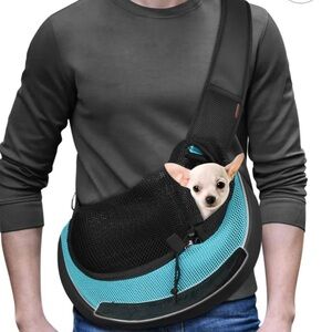 YUDODO Black and Blue Pet Sling Carrier